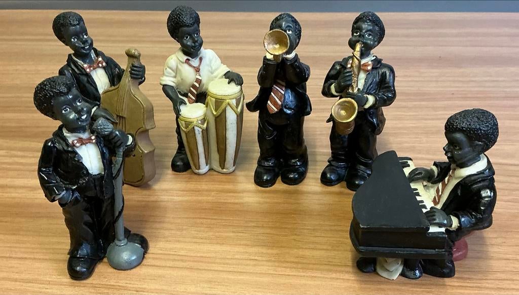 Jazz Band Beeldjes, Antiek en Kunst, Kunst | Beelden en Houtsnijwerken, Ophalen of Verzenden