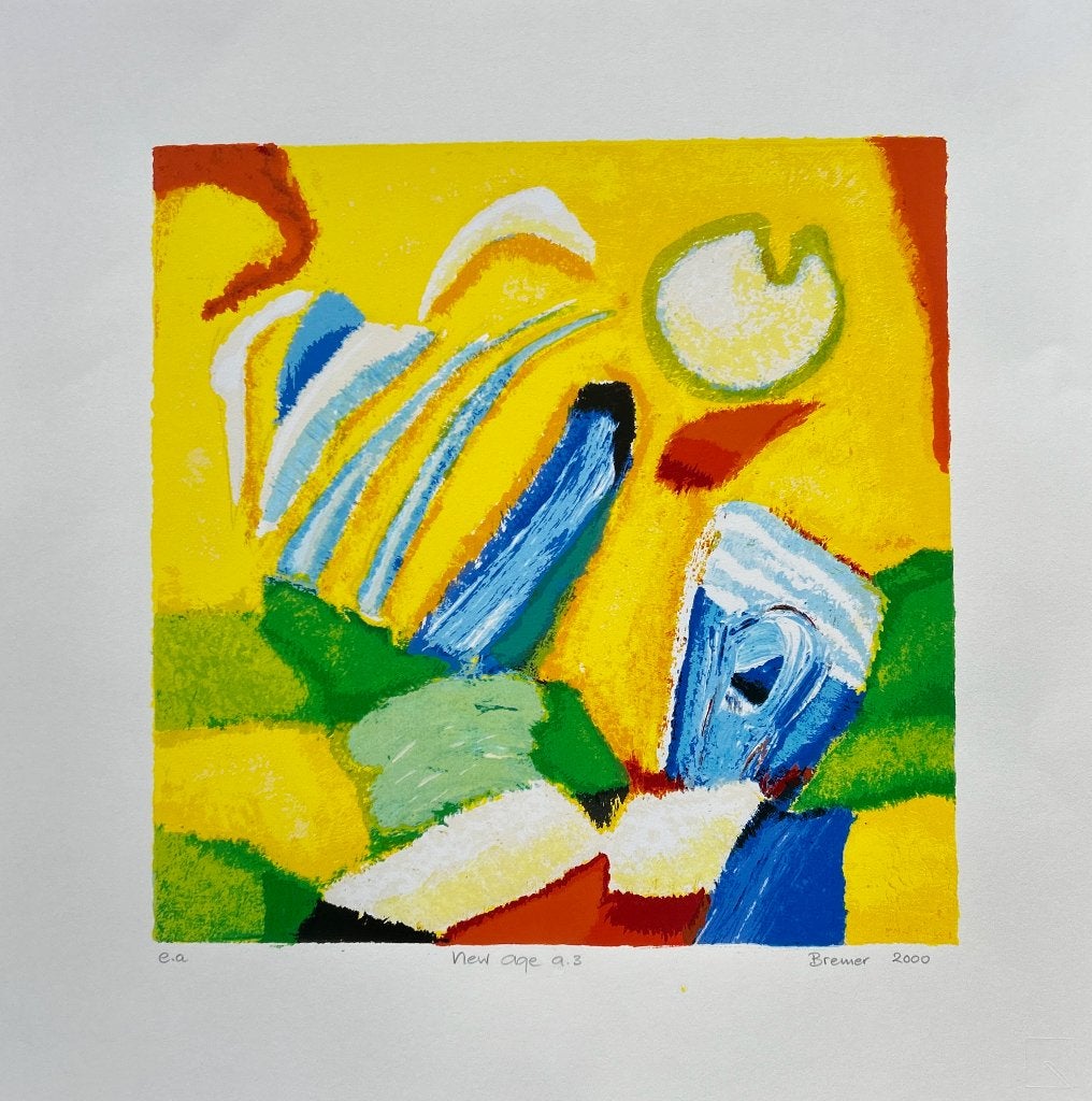 Zeefdruk Saskia Bremer - New age a.3  ZOMEROPRUIMING, Antiek en Kunst, Kunst | Litho's en Zeefdrukken, Verzenden