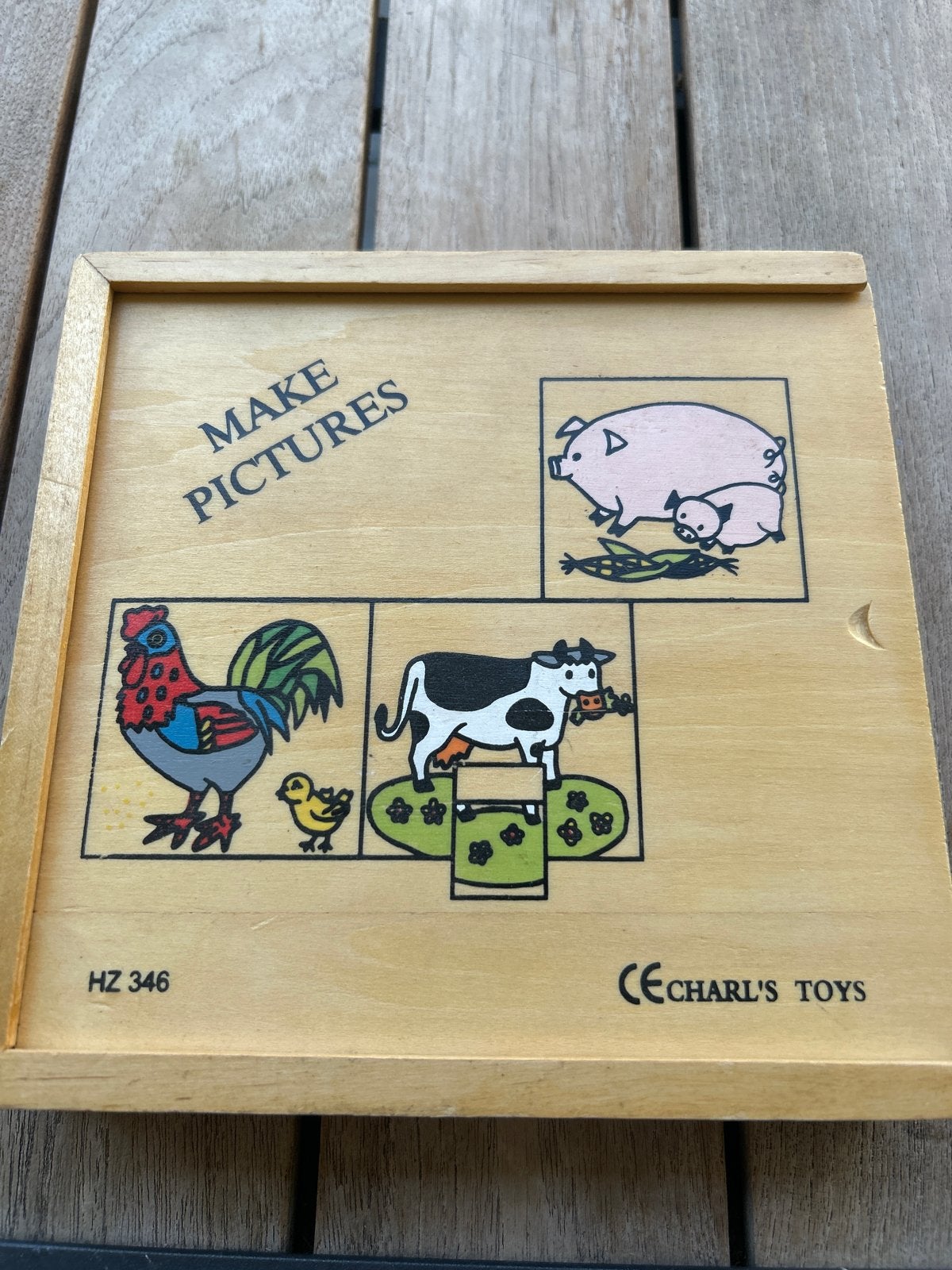 Houten Dieren Puzzel - Boerderijdieren, Ophalen of Verzenden, Gebruikt, Jongen of Meisje