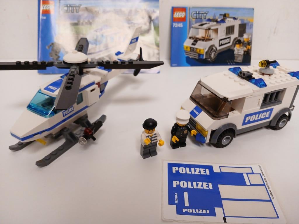 Lego 7741 + 7245 police helikopter en gevangenen transport, Ophalen of Verzenden