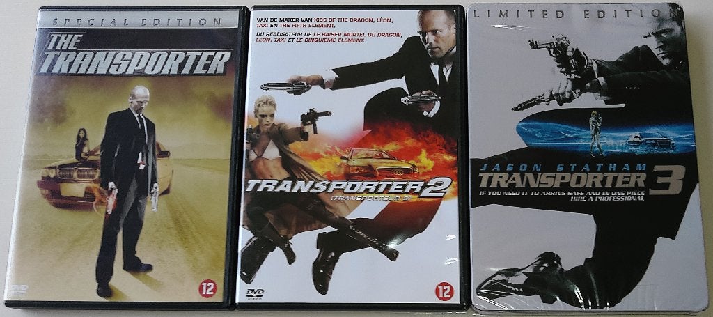 Dvd *** TRANSPORTER *** Complete Trilogie Deel 1 + 2 + 3, Engels, Nederlands, Actiethriller, Ophalen of Verzenden