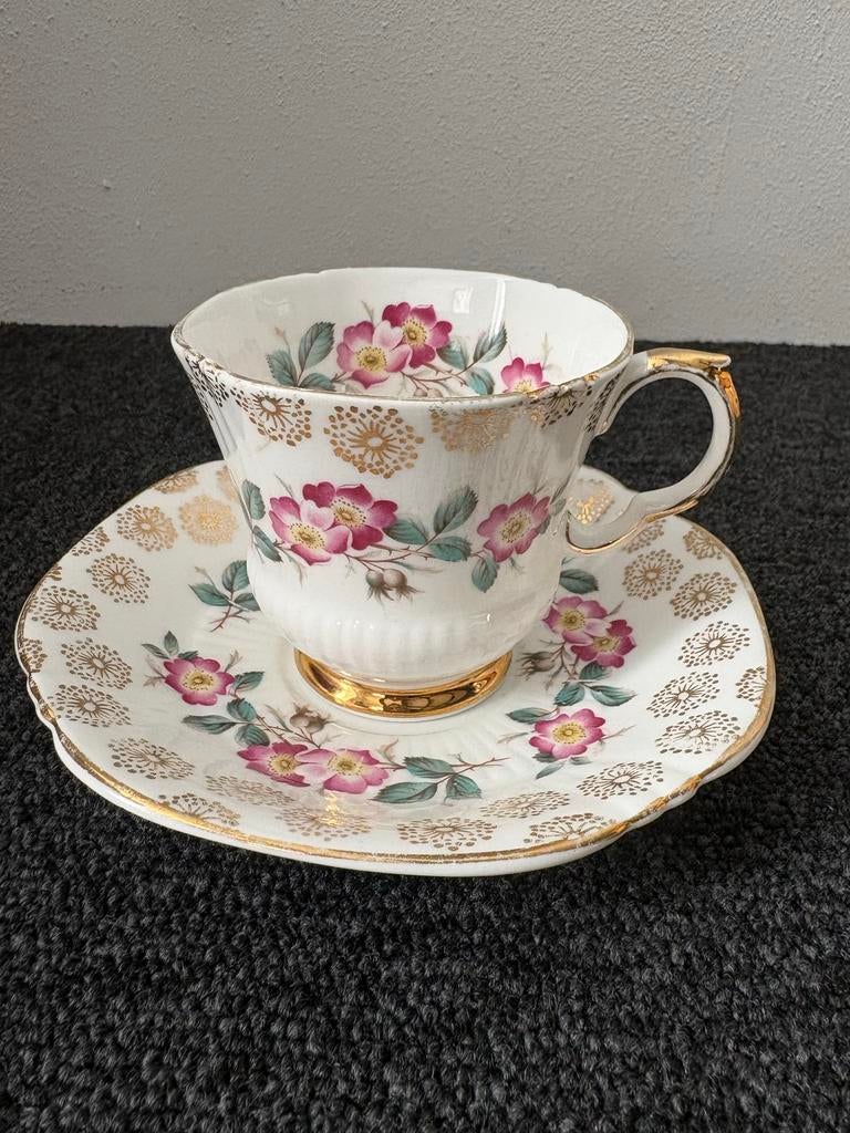 Vintage Royal Adderley Kop en Schotel - Bloemenpatroon, Ophalen of Verzenden