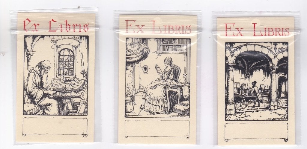 3 st. Ex Libris Anton Pieck-nieuw niet gebruikt-  € 2,00, Ophalen, 1960 tot 1980, Nieuw, Prent