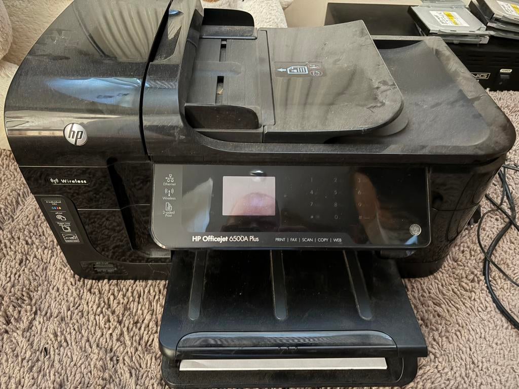 HP OfficeJet 6500A Plus e-All-in-One + voorraad inkt!, Computers en Software, Printers, Ophalen, Zo goed als nieuw, Scannen, Draadloos