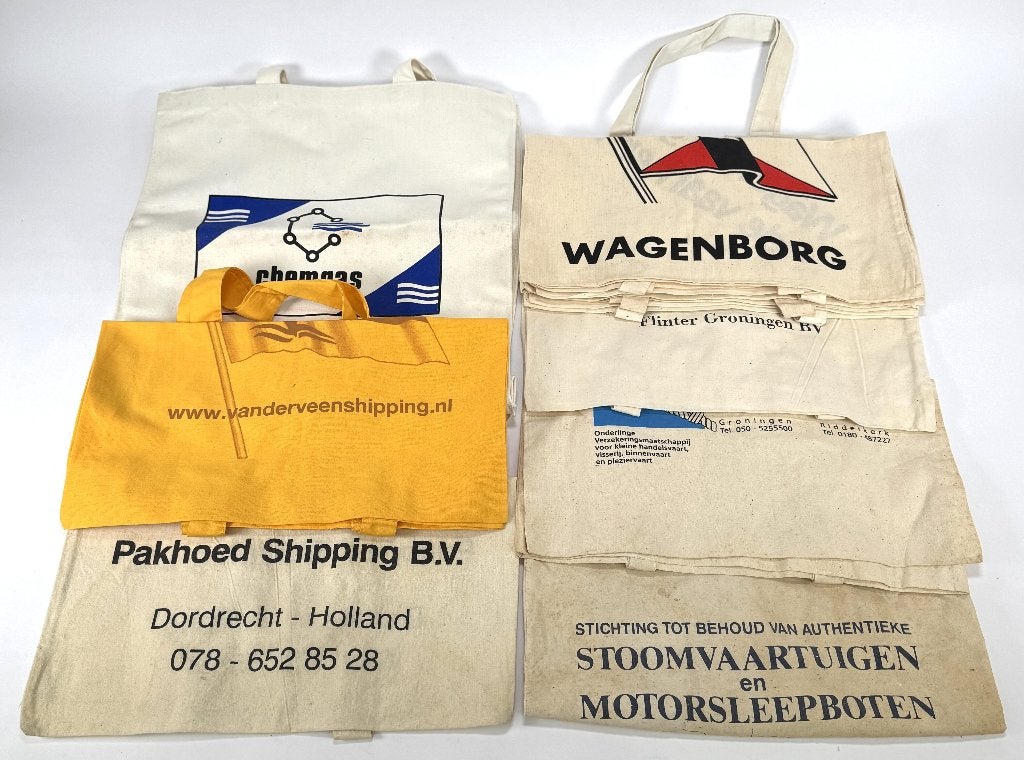 1176. Katoenen draagtassen, Wagenborg, Pakhoed Shipping B.V., Ophalen, Zo goed als nieuw, Kaart, Foto of Prent