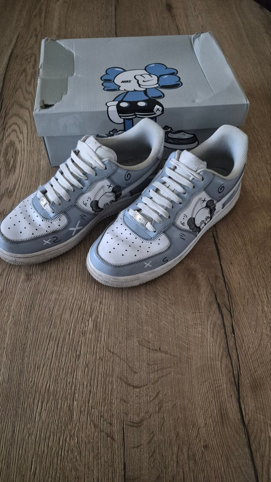 Nike Air Force 1 '07 KAWS Custom - Maat 43, Overige kleuren, Verzenden, Nike, Sneakers of Gympen