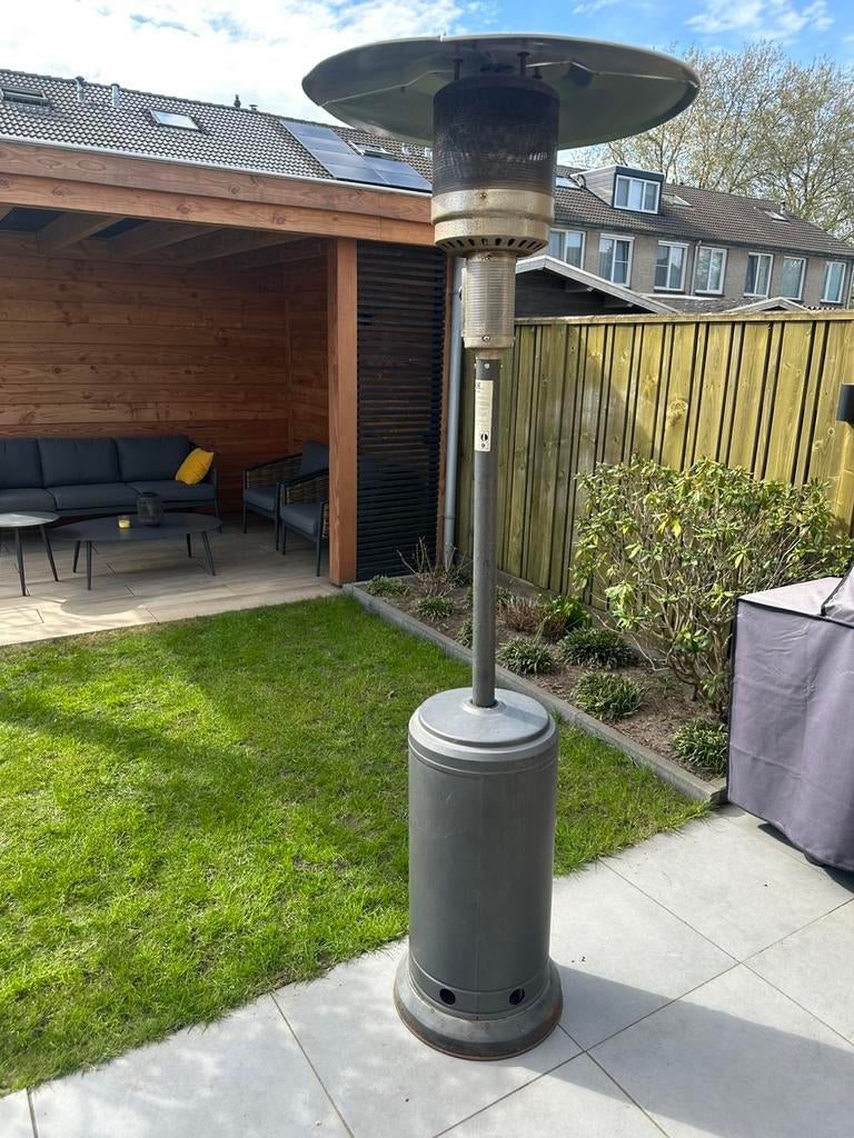 Terrasverwarmer gas 12 kW – staande heater – excl. gasfles, Ophalen, Gebruikt