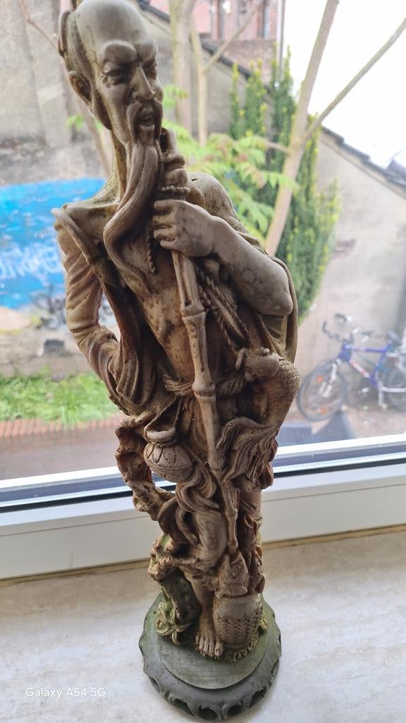 T.KA PRACHTIG BEELD GEISHA VISSERMAN ALS NIEUW HOOGTE 55CM, Ophalen, Art deco, 50 - 100 cm, Gemerkt