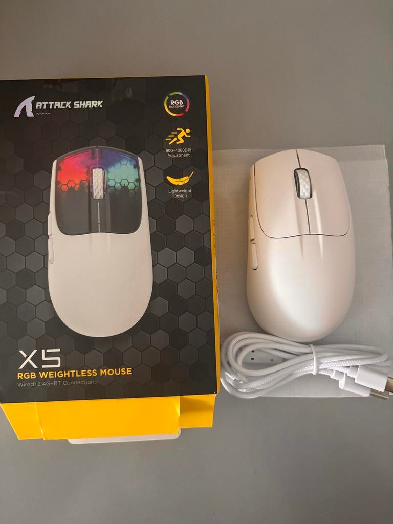 Attack Shark X5 RGB Draadloze Gaming Muis - Nieuw, Computers en Software, Muizen, Muis, Gaming muis, Nieuw, Ophalen of Verzenden