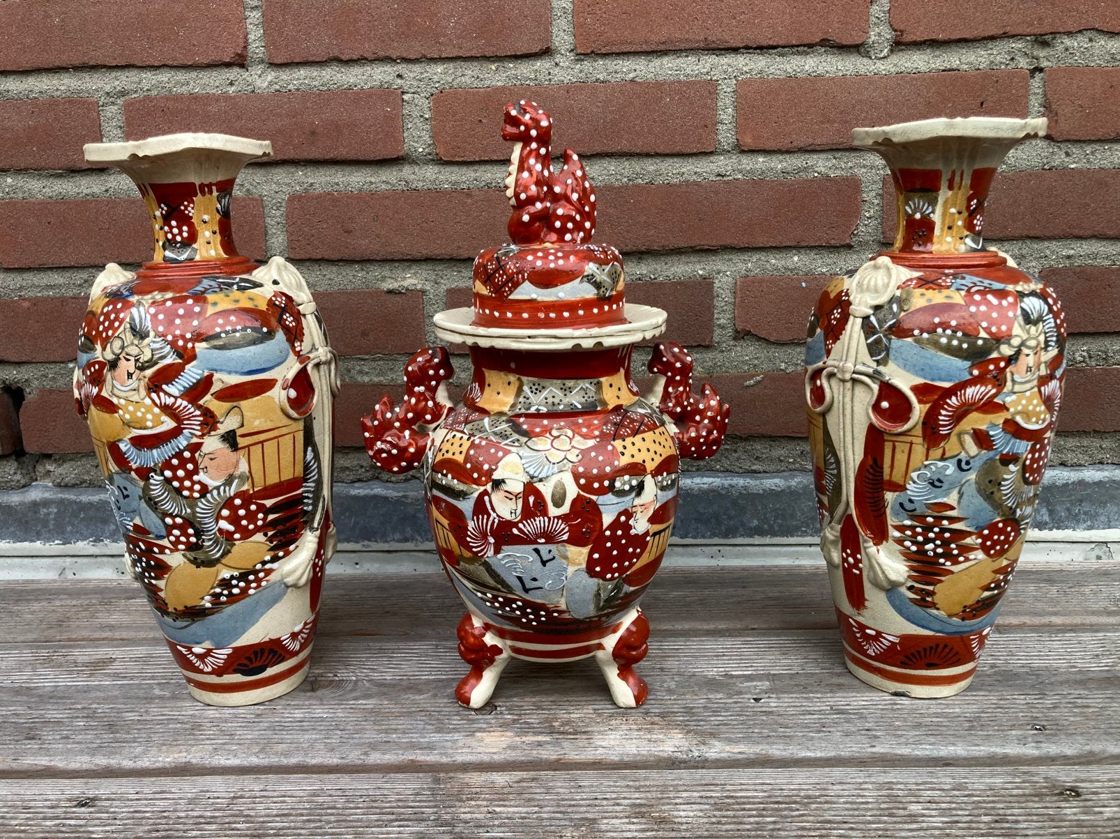 Driedelig Kaststel – Satsuma Stijl (Vintage, ca. 1930), Ophalen