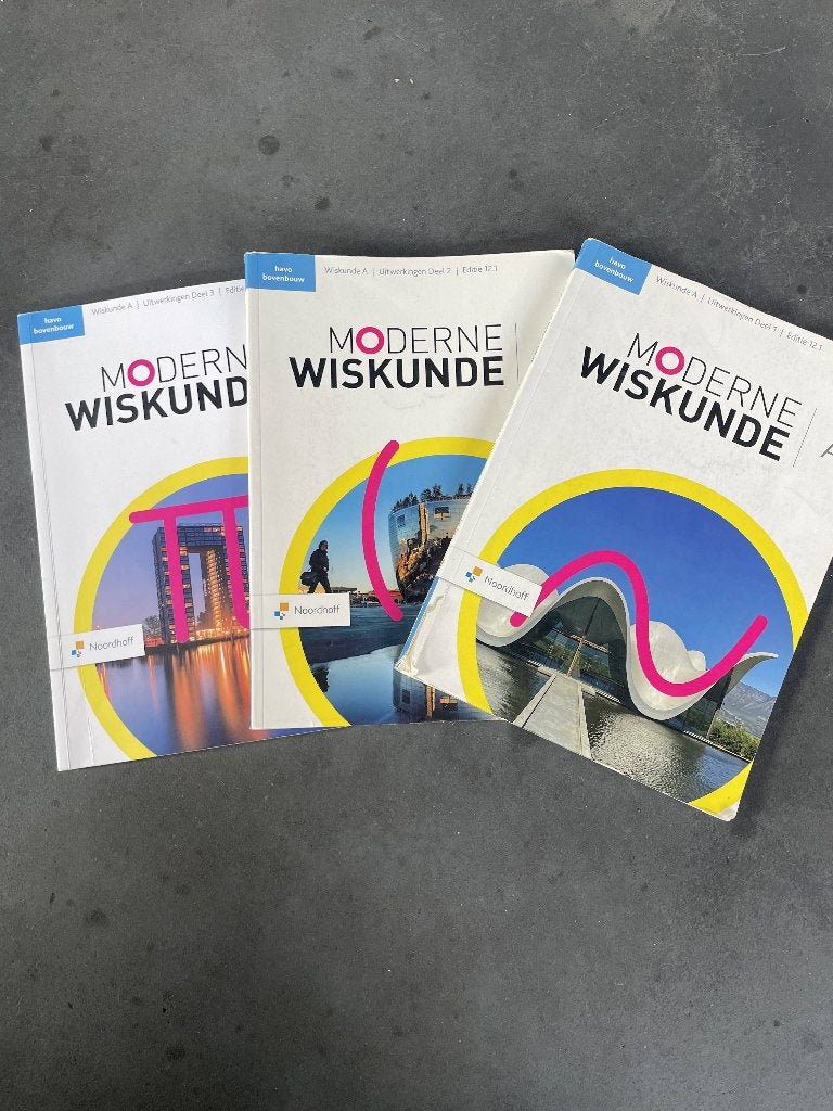 Moderne Wiskunde A HAVO bovenbouw Editie 12.1 Deel 1 t/m 3, Boeken, Gelezen, Wiskunde A, Noordhoff, HAVO