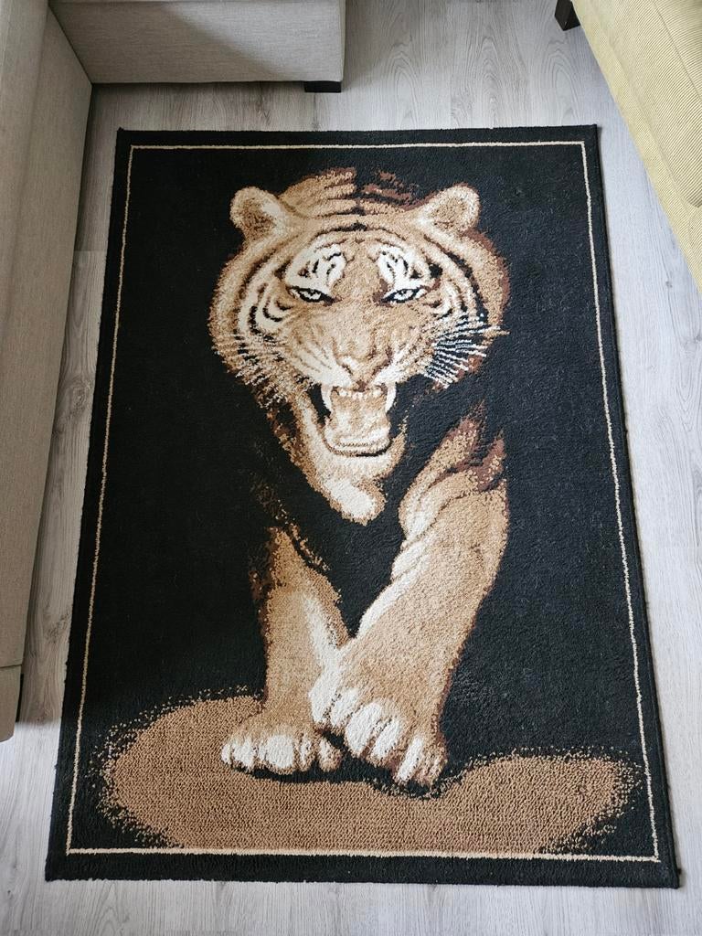 Tijger vloerkleed 160x115 cm nette staat, Ophalen, 100 tot 150 cm, Bruin, Zo goed als nieuw