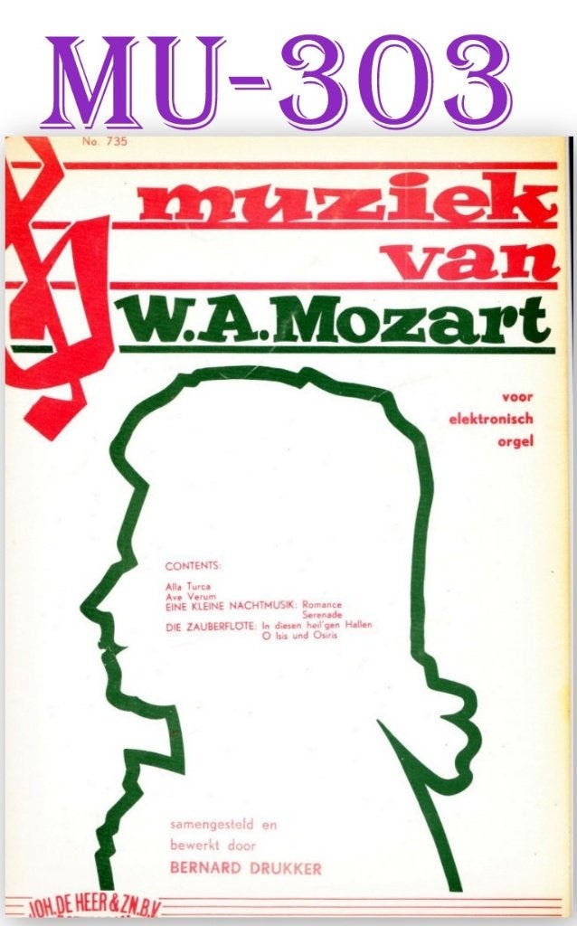 MU-303 Bladmuziek -- Muziek van W. A.Mozart, Gebruikt, Klassiek, Ophalen of Verzenden, Artiest of Componist