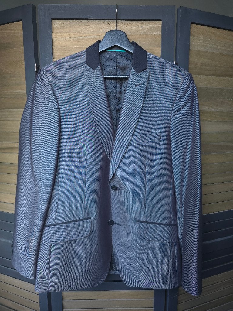 Luxe zilverkleurig colbert (maat 46), Kleding | Heren, Kostuums en Colberts, Ophalen, Zo goed als nieuw, Monton, Zilver