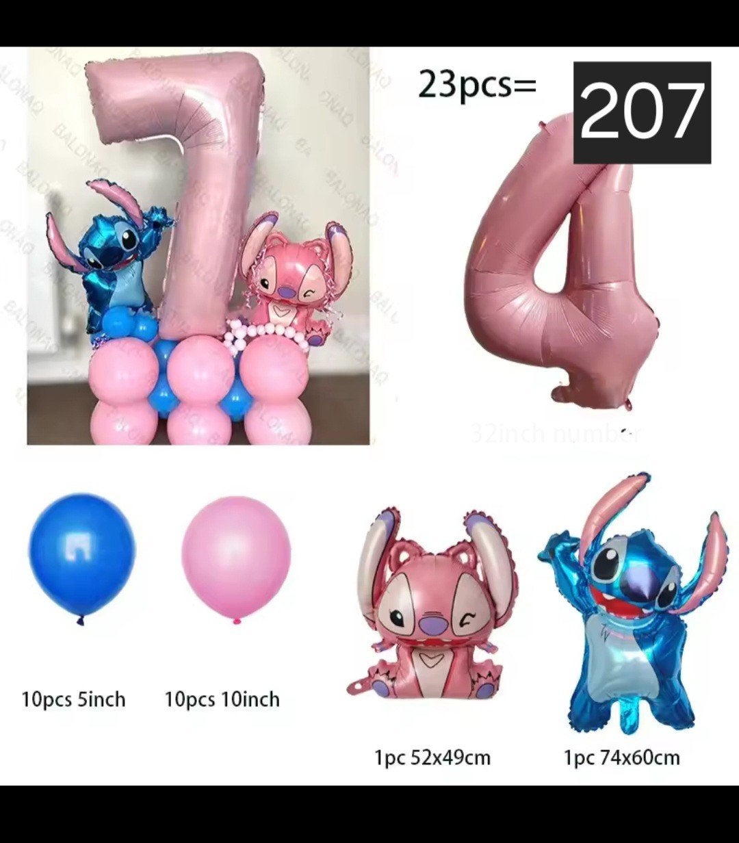 Nieuw Stitch en Angel Feest Ballonnen Set - 23 Stuks, Ophalen of Verzenden, Nieuw, Versiering, Verjaardag