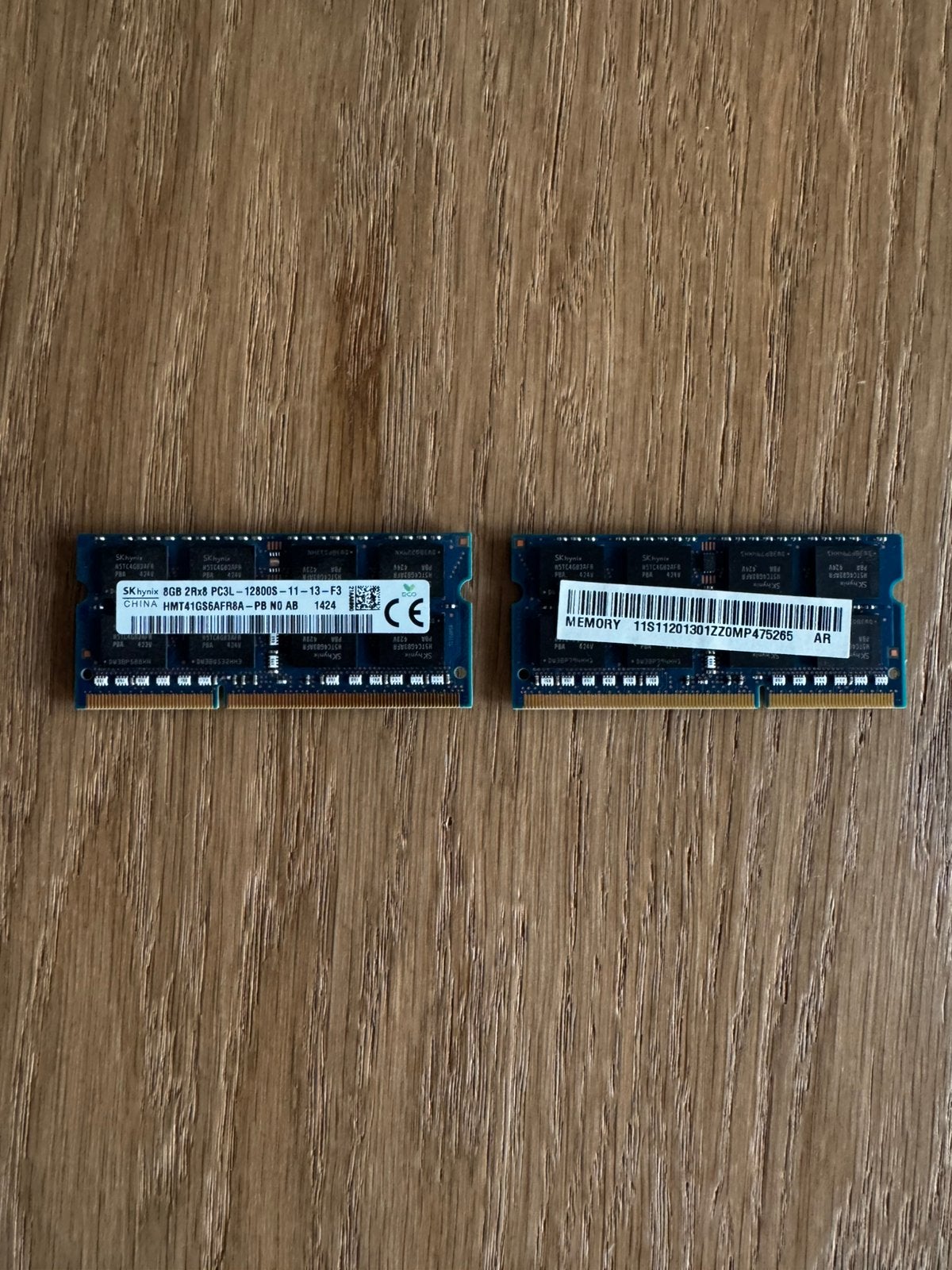 2X SKhynix RAM 8GB 2Rx8 PC3L-12800S-11-13-F3, Computers en Software, RAM geheugen, Gebruikt, 8 GB, DDR3, Ophalen of Verzenden