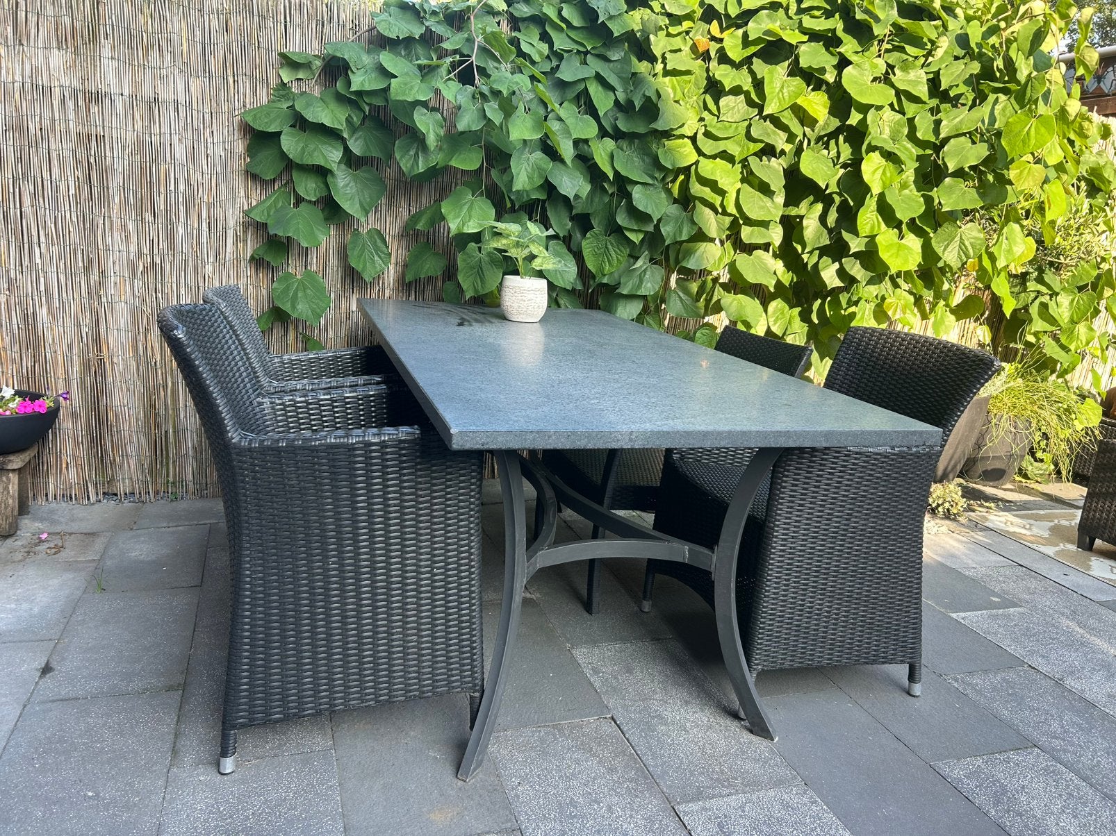 Granieten Tuintafel (Natuursteen) – 180 x 90 cm, Tuin en Terras, Ophalen, Zo goed als nieuw, Overige materialen