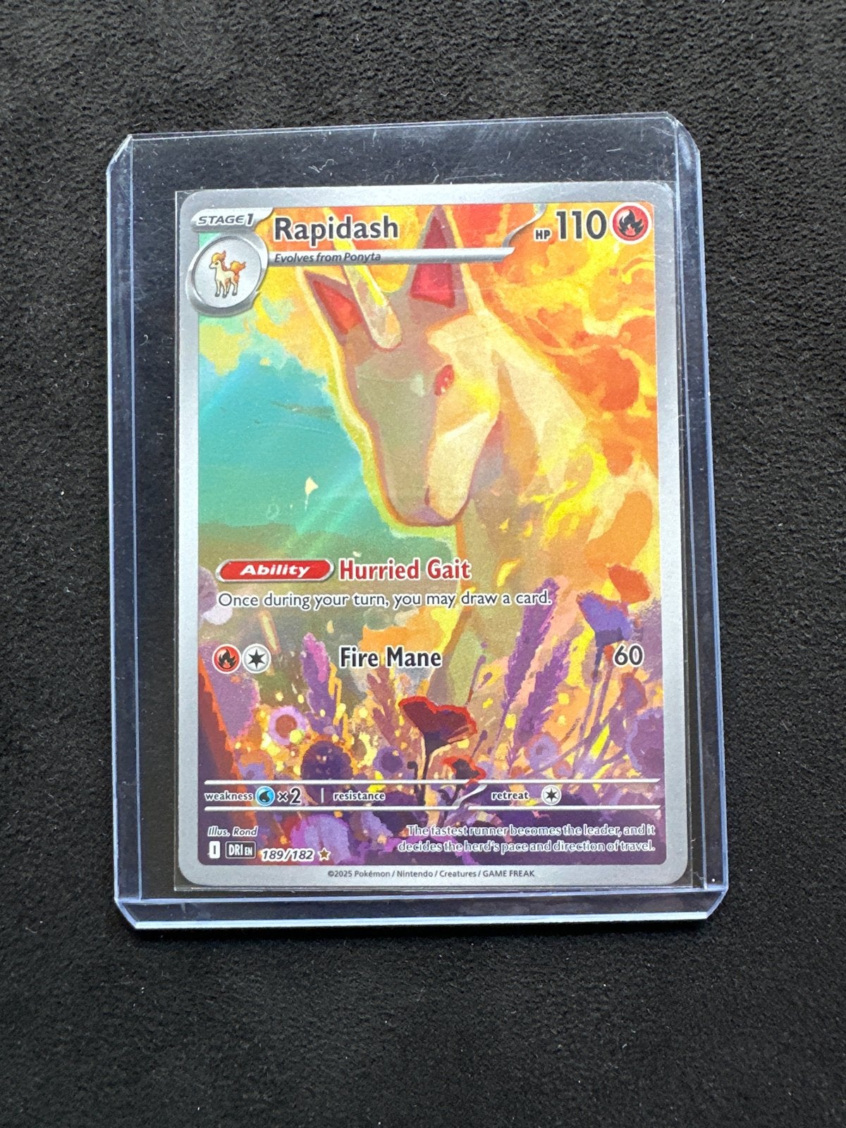 Rapidash 189/182 NM Pokémon kaart, Ophalen of Verzenden, Zo goed als nieuw, Losse kaart, Foil