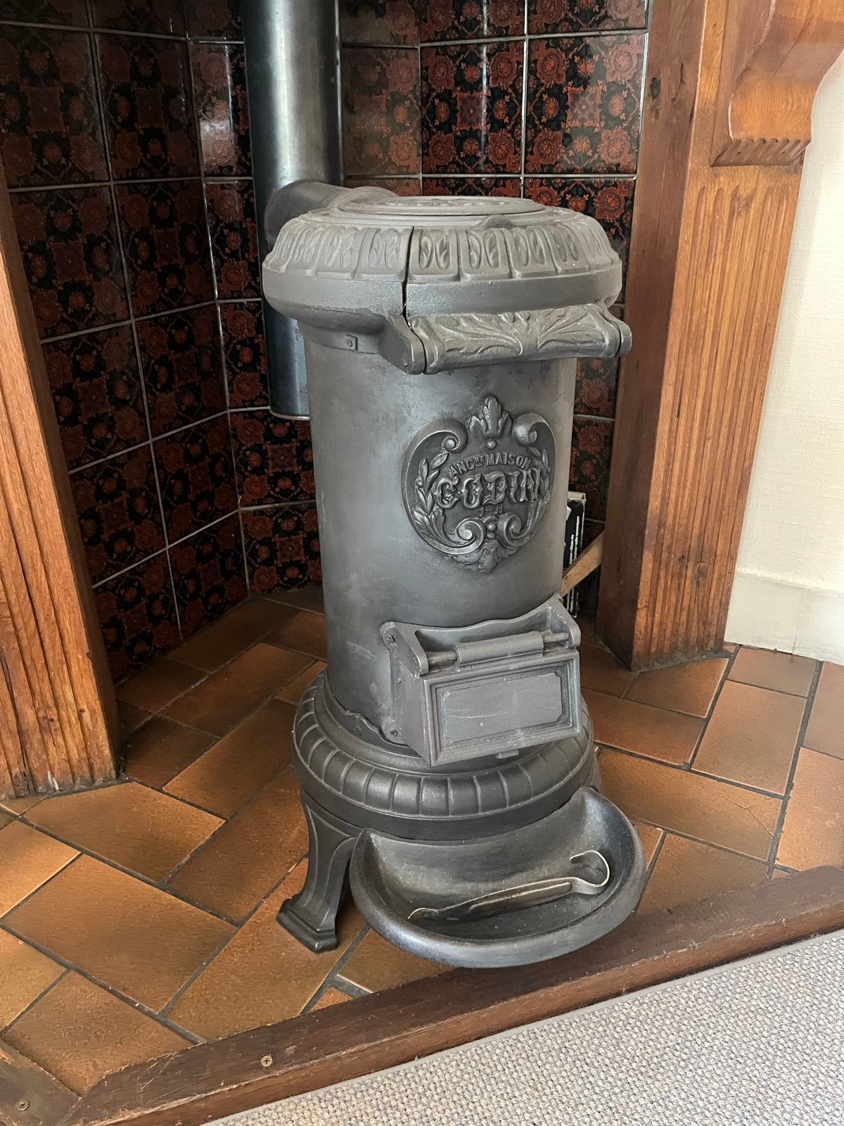 Antieke Godin houtkachel - Functioneel en Decoratief, Huis en Inrichting, Kachels, Ophalen, Gebruikt, Overige brandstoffen, Vrijstaand