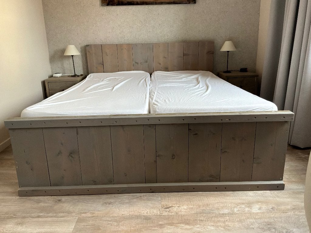 Steigerhouten bed, Huis en Inrichting, Ophalen, Steigerhout, Tweepersoons, 200 cm