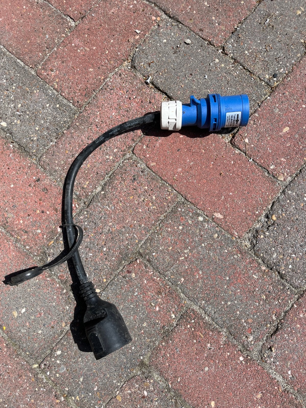 Verlengkabel met CEE-stekker (blauw), Caravans en Kamperen, Ophalen of Verzenden, Gebruikt