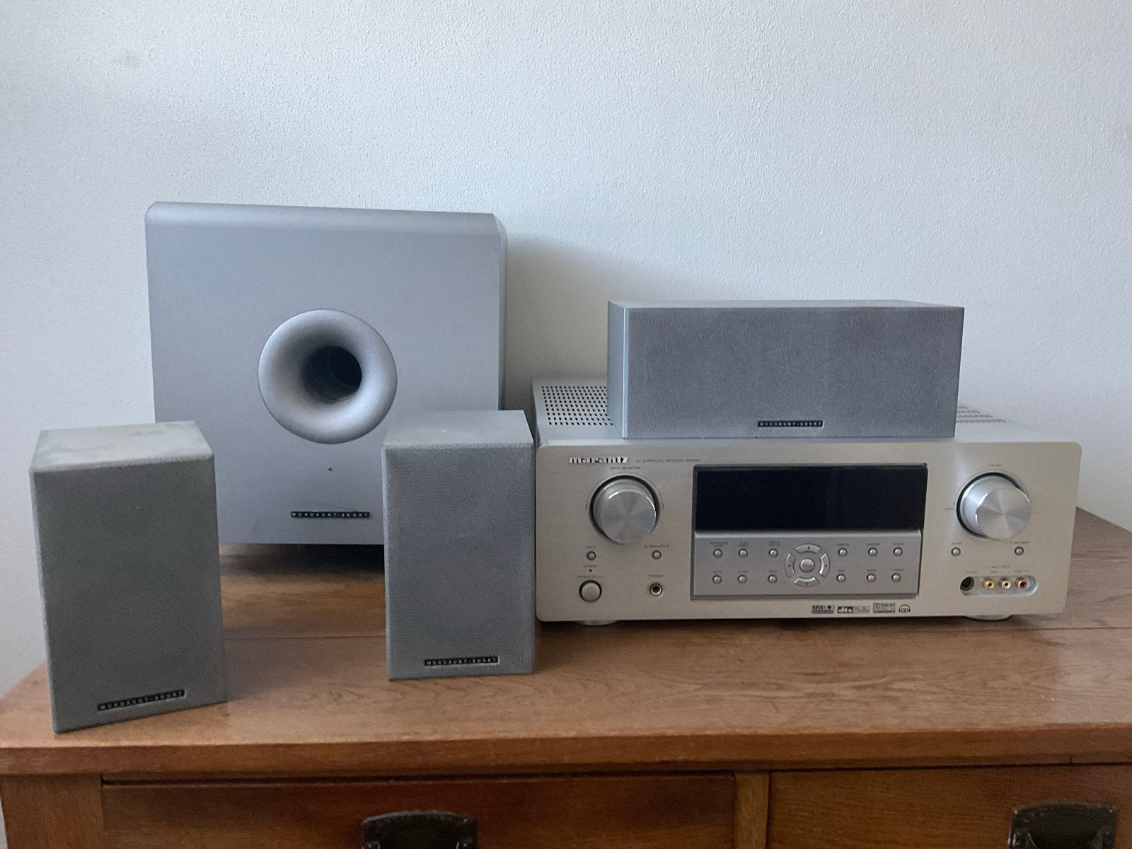 Marantz SR5400 Receiver met Mordaunt-Short speakers, Gebruikt, 70 watt of meer, 5.1-systeem, Overige spelers