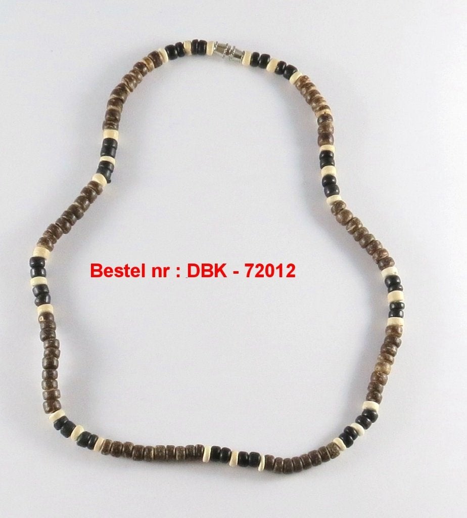 Houten kralen ketting met schroefsluiting - 40cm, Marktplaats@koningsieraden.nl, Overige materialen, Bruin, Verzenden
