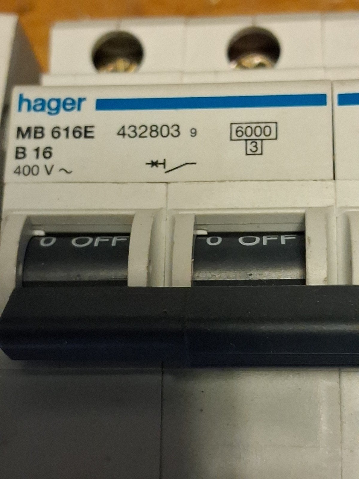 Hager Installatieautomaat MB 616E B16 400V, Ophalen of Verzenden, Overige typen