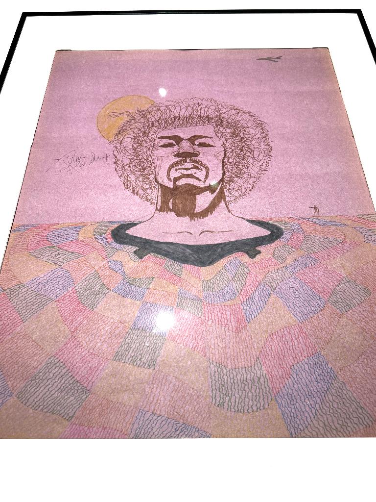 JIMI HENDRIX SIGNED !! Artwork 1960 Dwight Russ Verification, Verzamelen, Muziek, Artiesten en Beroemdheden, Verzenden, Gebruikt