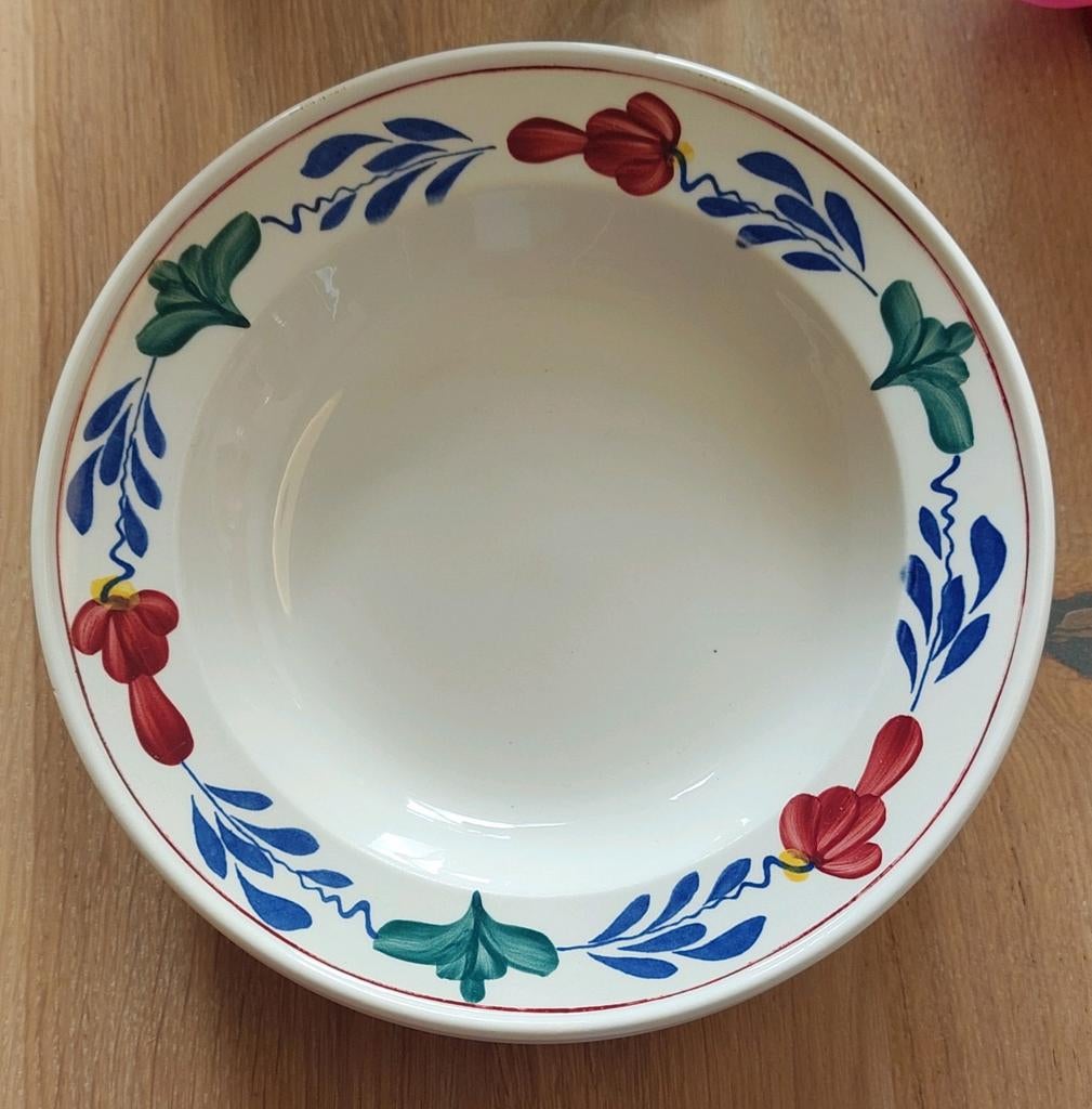 Boerenbont diepe borden - set van 5, Ophalen of Verzenden, Gebruikt, Aardewerk, Bord(en)