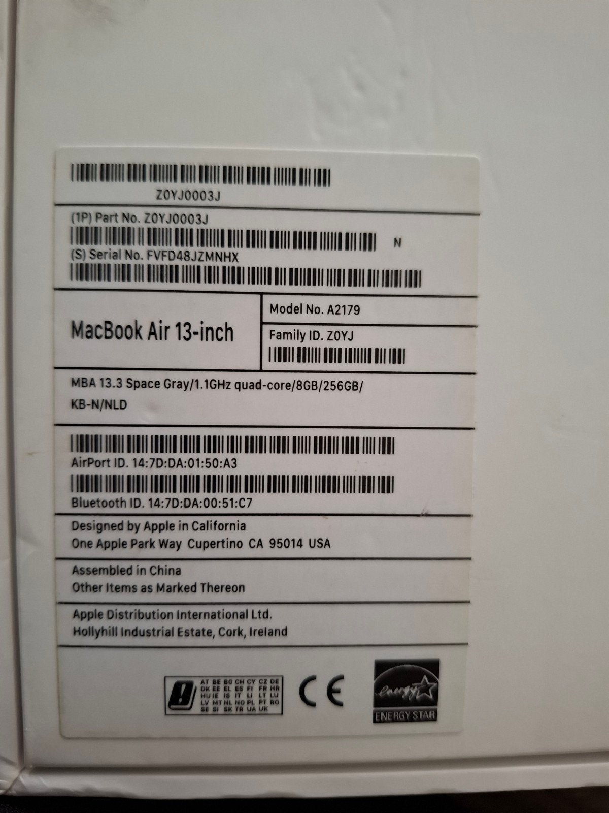 MacBook Air 13-inch (2022) - 256GB SSD, 8GB RAM, Ophalen of Verzenden, 13 inch, MacBook Air, Minder dan 2 Ghz