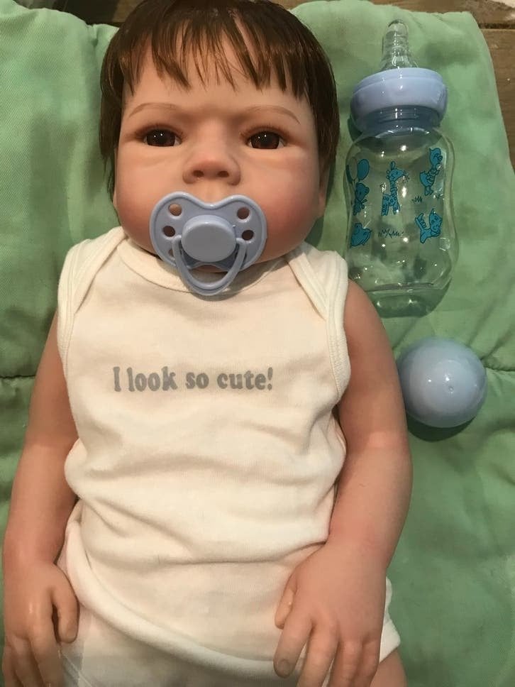 Realistische Reborn Babypop met Accessoires, Ophalen of Verzenden, Zo goed als nieuw, Babypop