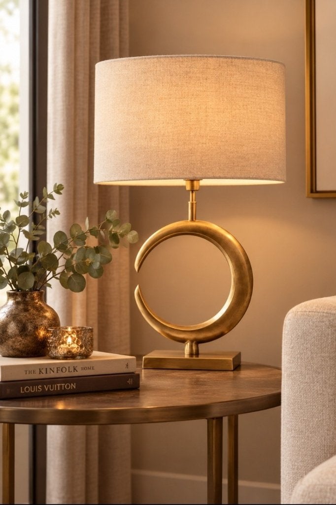 Chique tafellamp lampvoet LUNE Light & Living antiek brons