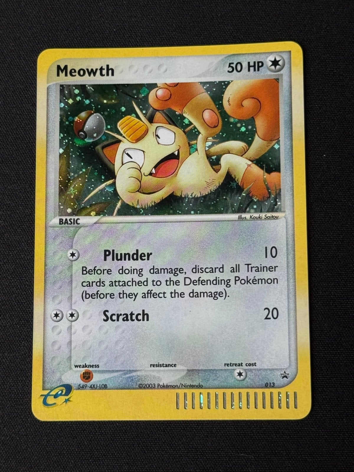 Meowth Holo - Promo / E-Series, Hobby en Vrije tijd, Ophalen of Verzenden, Losse kaart