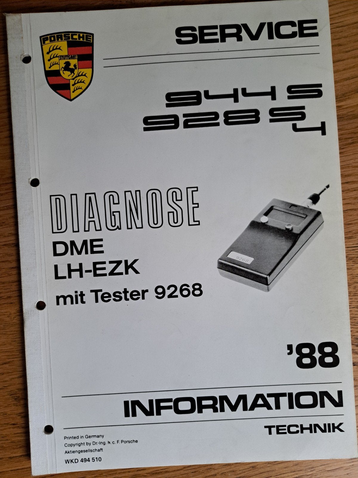 Porsche Information Technik Diagnose DME LH-EZK 928 944, Auto diversen, Handleidingen en Instructieboekjes, Ophalen of Verzenden