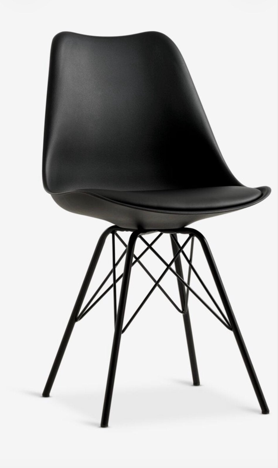 4 stuks Design Eetkamerstoel Zwart (Klarup), Ophalen, Kunststof, Gebruikt, Zwart