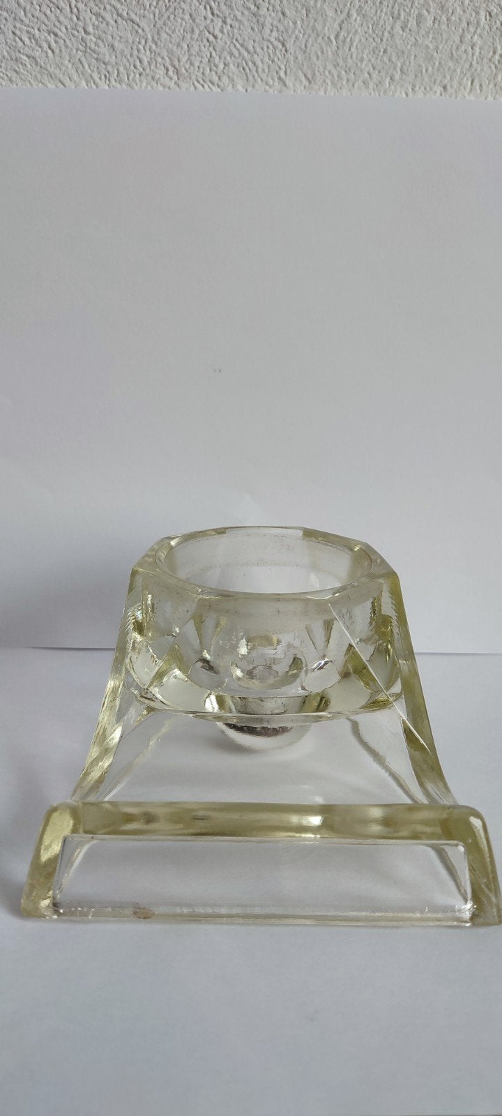 Vintage glazen inktpot met penhouder, jaren '30, Ophalen of Verzenden