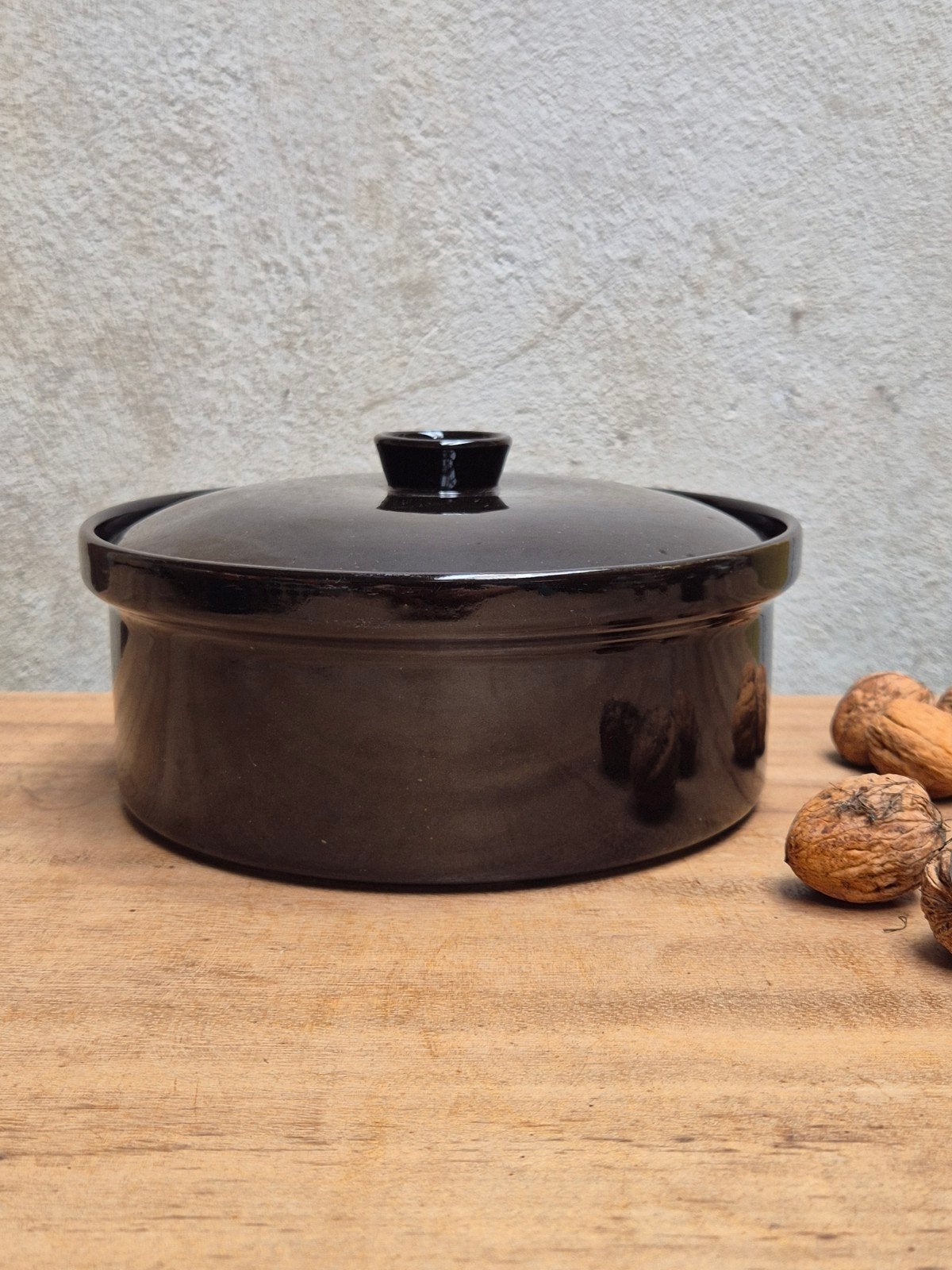 Vintage Arabia Kilta Braadpan met Deksel - Donkerbruin, Ophalen of Verzenden