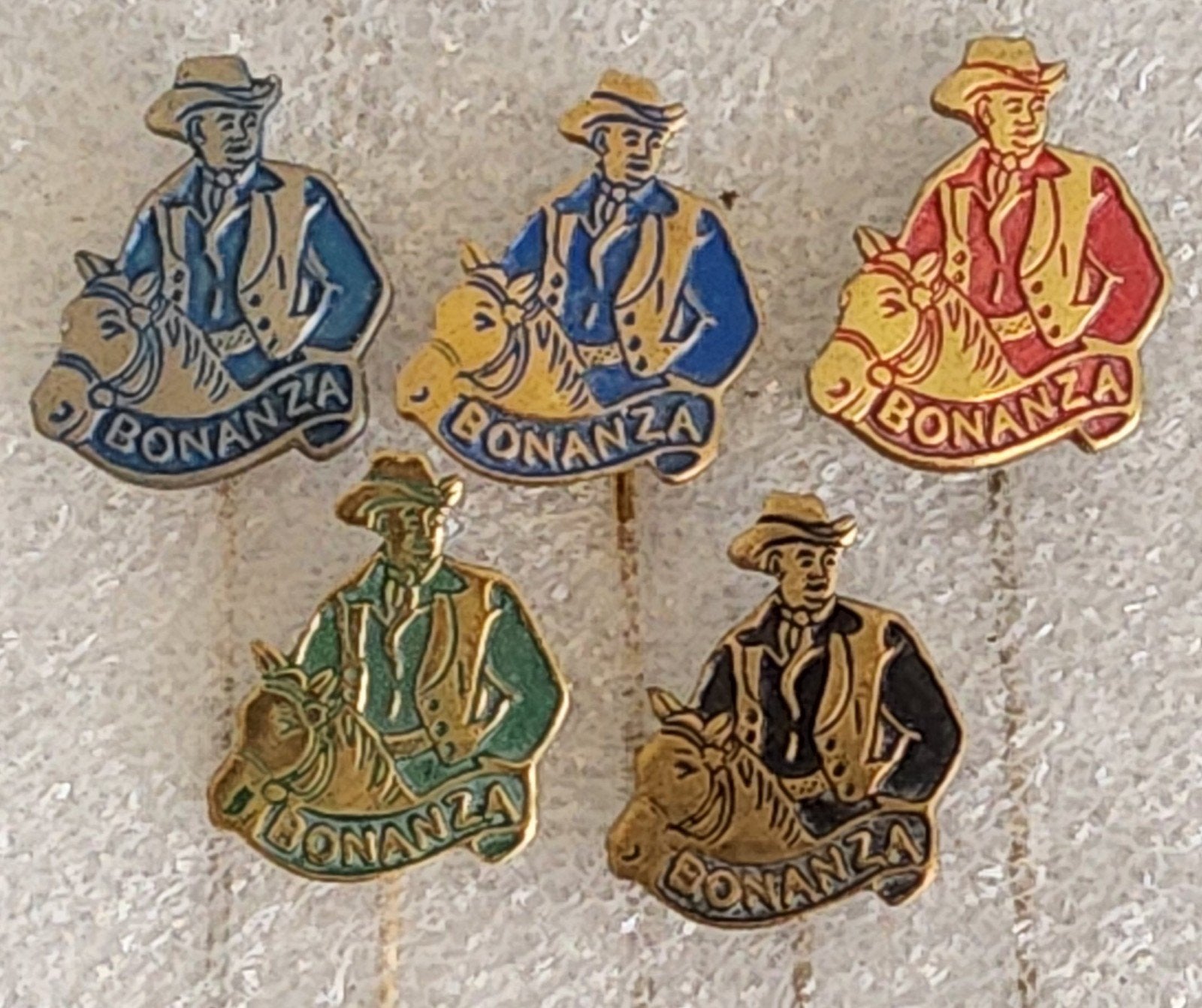 5 Bonanza Speldjes - Vintage Cowboy, Ophalen of Verzenden, Gebruikt, Overige onderwerpen, Speldje of Pin