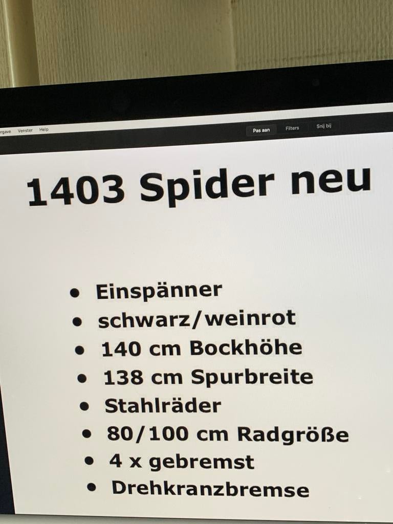 prachtige presentatiewagen/spider, Dieren en Toebehoren, Zo goed als nieuw, Paard