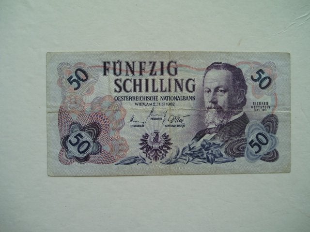 1363. Oostenrijk, 50 schilling 1962 Richard Wettstein., Verzenden, Oostenrijk, Los biljet