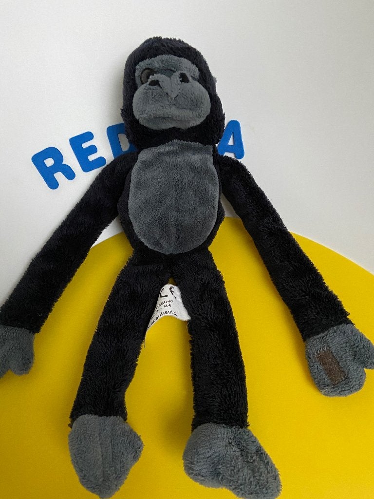 K2035 apenheul aap zwart grijs, Kinderen en Baby's, Speelgoed | Knuffels en Pluche, Ophalen of Verzenden, Zo goed als nieuw, Overige typen