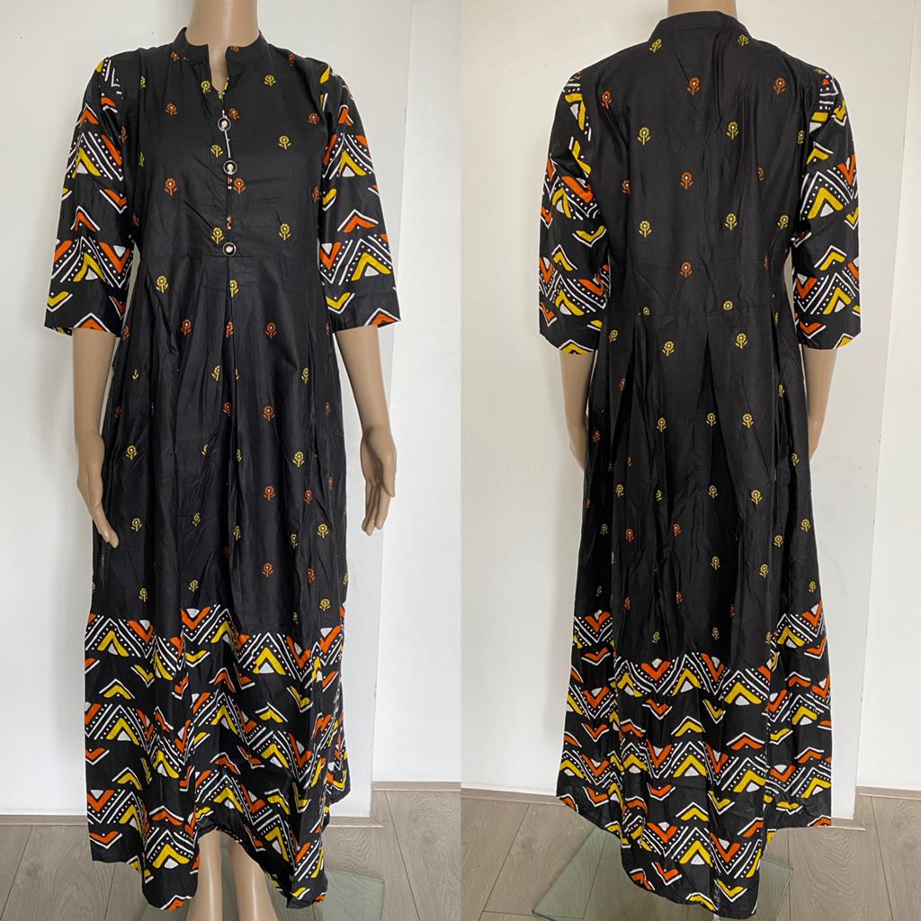 Maxi jurk kaftan takchita katoen kurta anarkali top M kameez, Kleding | Dames, Maat 38/40 (M), Zwart, Ophalen of Verzenden, Zo goed als nieuw