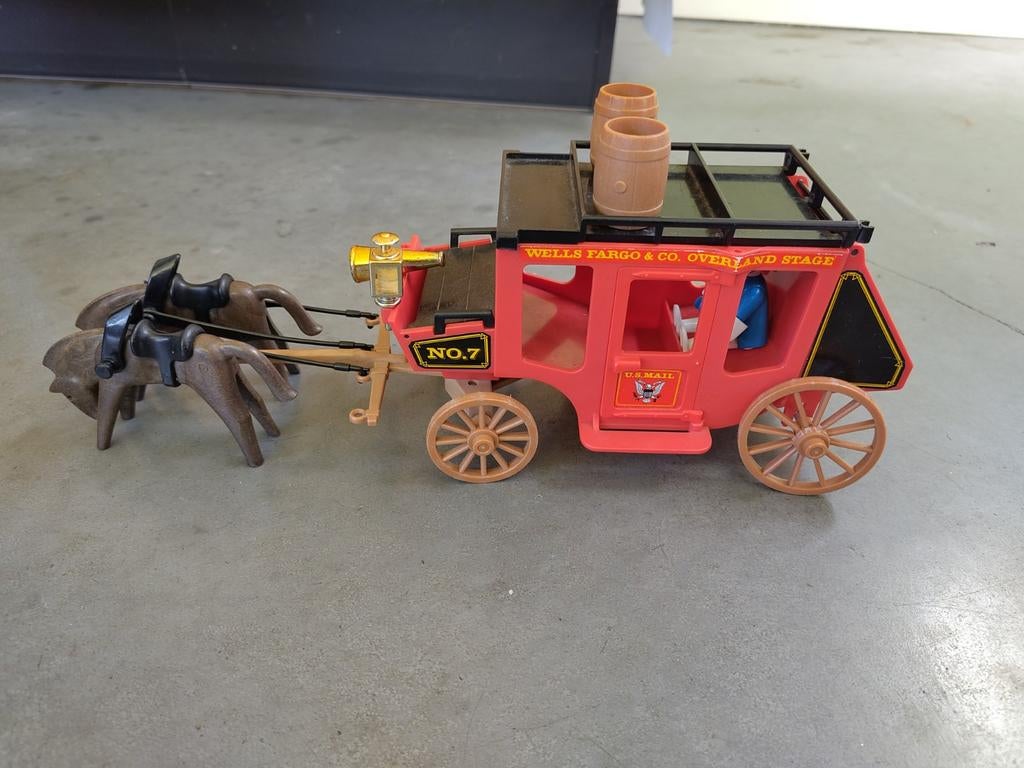 Vintage Wells Fargo Overland Stage Koets met Paarden, Ophalen of Verzenden, Gebruikt, Jongen of Meisje
