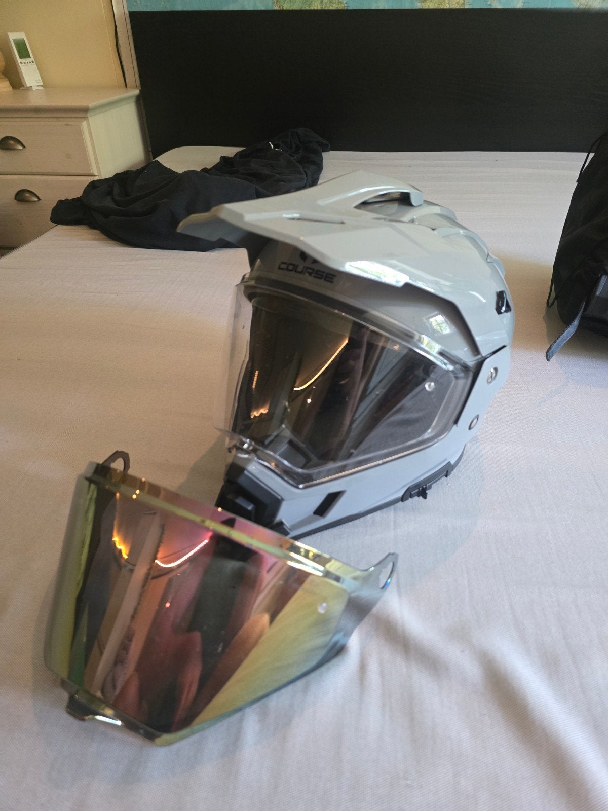 Foto 2 van Course Drift Adventure Helm Nardo Grey (XL) + Spiegelvizier
