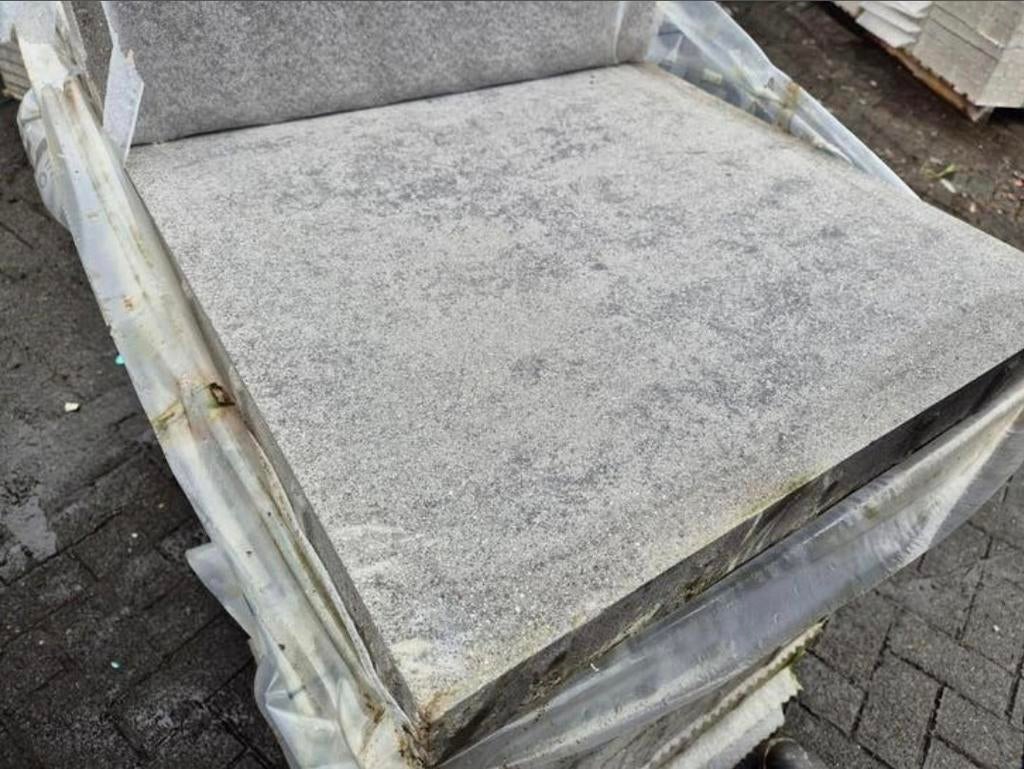 141m 60x60x6 grijs gemêleerd terrastegels tuintegel s-partij, Nieuw, Ophalen of Verzenden, 10 m² of meer, Beton
