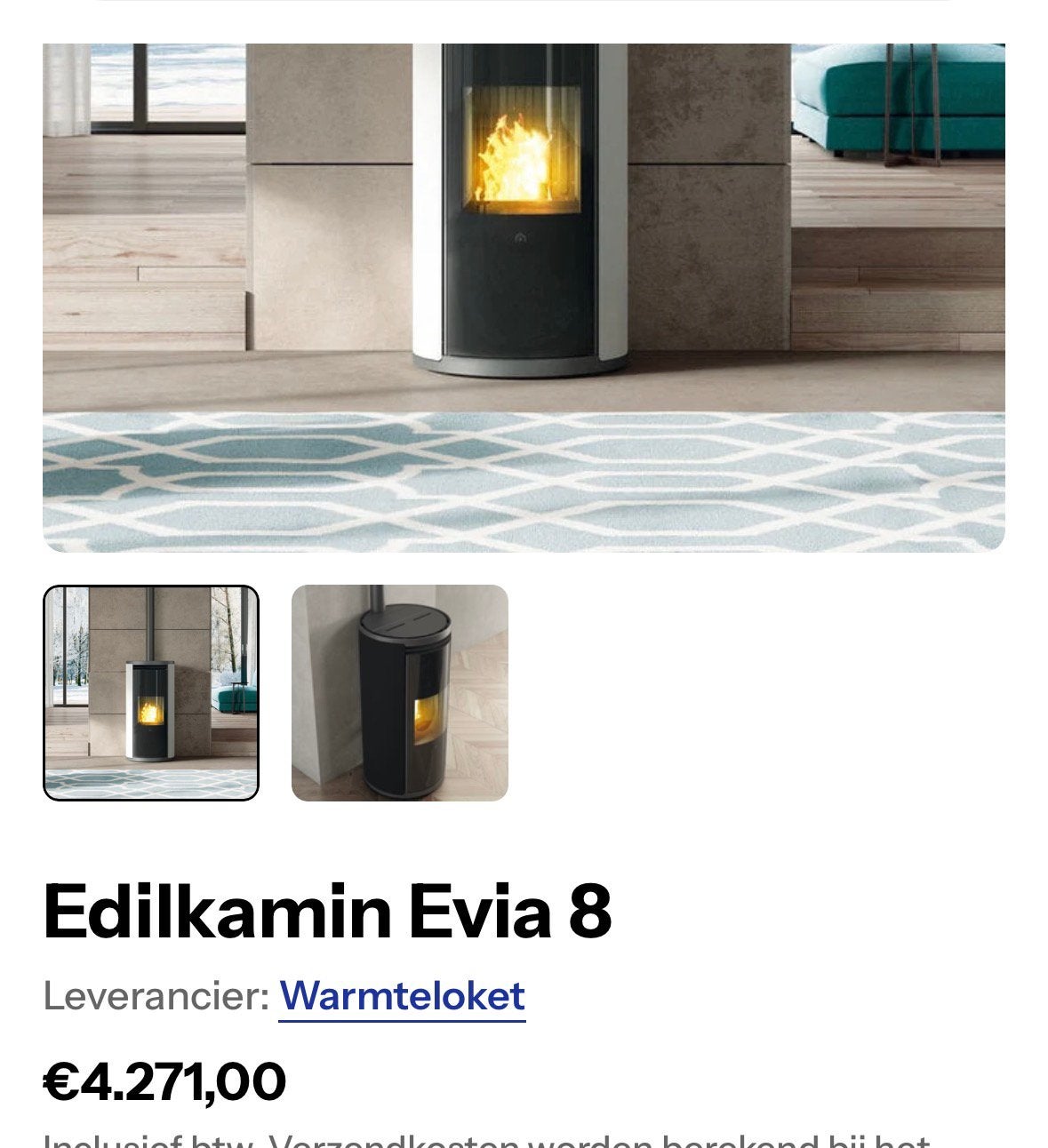 Edilkamin Evia pelletkachel - showroommodel, Ophalen, Gebruikt, Vrijstaande haard, Overige soorten