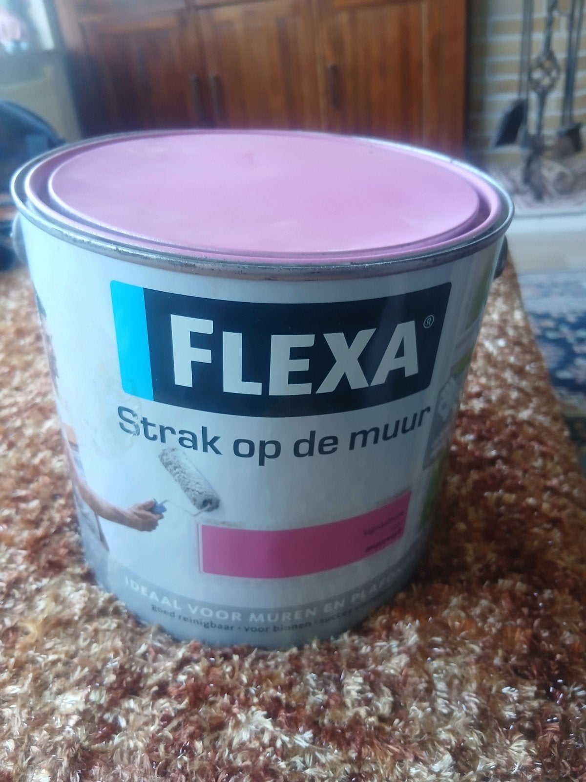 Twee blikken ongeopend roze Flexa muurverf voor 50+ m², Ophalen, Nieuw