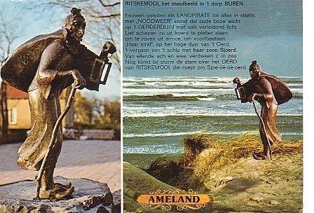 Ansichtkaart 	Ameland	Buren	Ritskemooi	2-luik, Verzamelen, Ansichtkaarten | Nederland, Verzenden, 1980 tot heden, Gelopen, Waddeneilanden