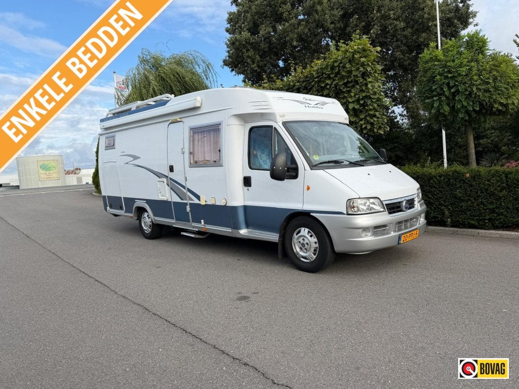 Hobby 600 2.8 JTD Alkochassis enkele bedden, Ringverwarming, Fiat, Hobby, 7 tot 8 meter